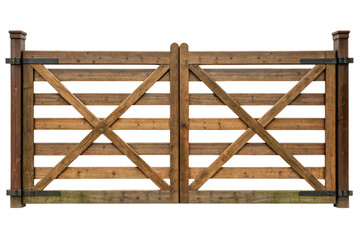 Obraz premium Wooden double gate isolated with transparent background