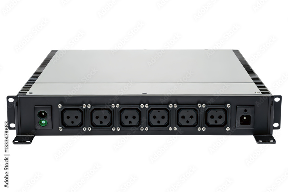 Poster rack power distribution unit isolated with transparent background