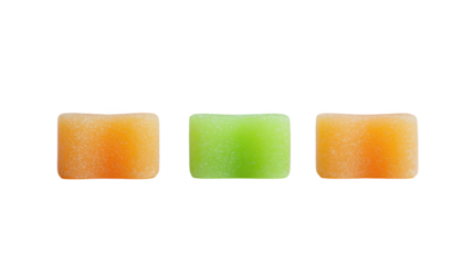 Vibrant chewing gum trio, a colorful pop of flavor on dark background 