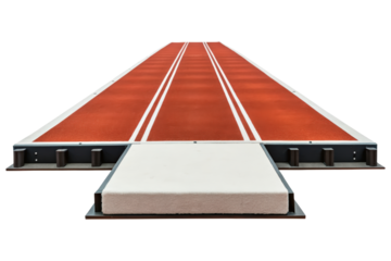 Long jump runway isolated with transparent background