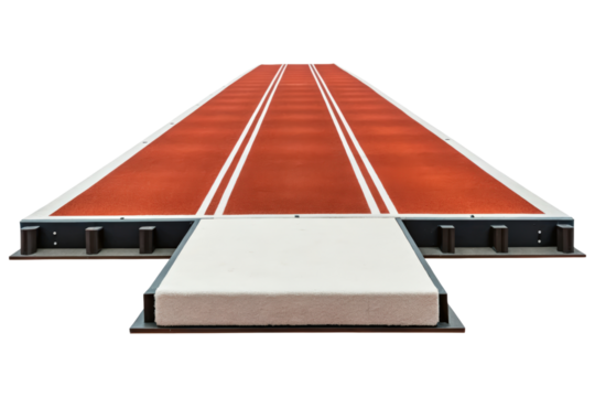 Long jump runway isolated with transparent background