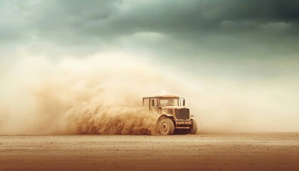 Desert Tractor for Dust Storm, Field Work.