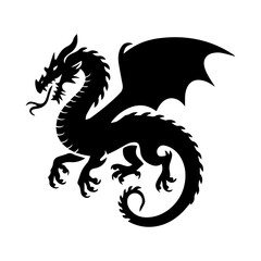 Black and white  Dragon, The Legendary Creature of Myth and Fantasy