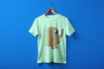 free hanging cartoon character t-shirt mockup