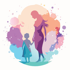 Romantic couple kissing silhouette with love and happiness