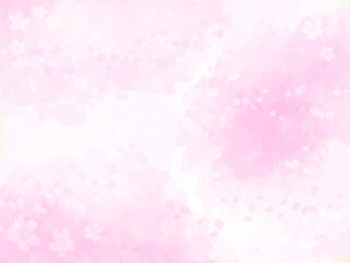 春の桜イメージのテクスチャーと花びらの背景素材。うっすら。淡い。ほんのり。