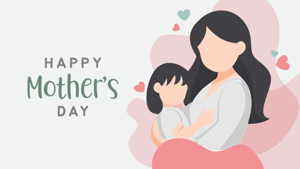 Flat mother's day background illustration