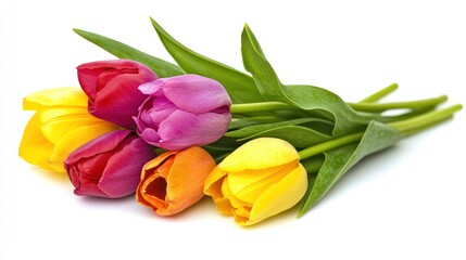 Vibrant Spring Bouquet: A Colorful Collection of Tulips