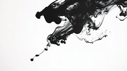 Obraz premium Bold Monochrome Ink Dance Showcasing Fluid Black Patterns and Shapes