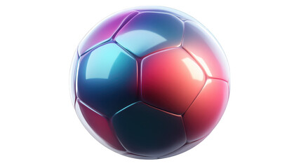 Naklejka premium Dynamic red and blue soccer ball design on a clean white background 