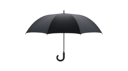 Black umbrella on a dark background, timeless symbol of protection and style classic