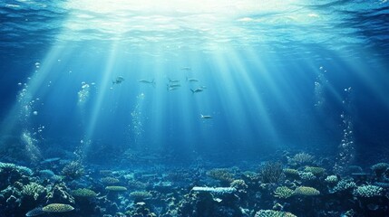 Fototapeta premium Serene aquatic scenery offering a minimalistic design.