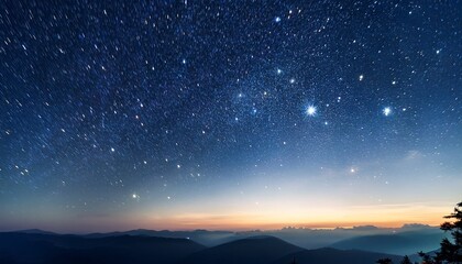Fototapeta premium early sky with starry shiny stars in morning light for background