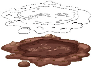Cartoon Mud Puddle Illustration