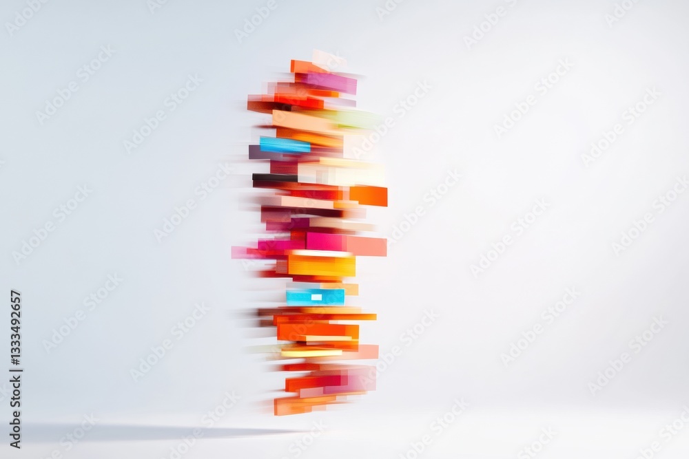 Aufkleber Dynamic Color Flow Minimalist Abstract Art Visualization of Innovative Data Architecture and Creative Digital Movement in Contemporary Design