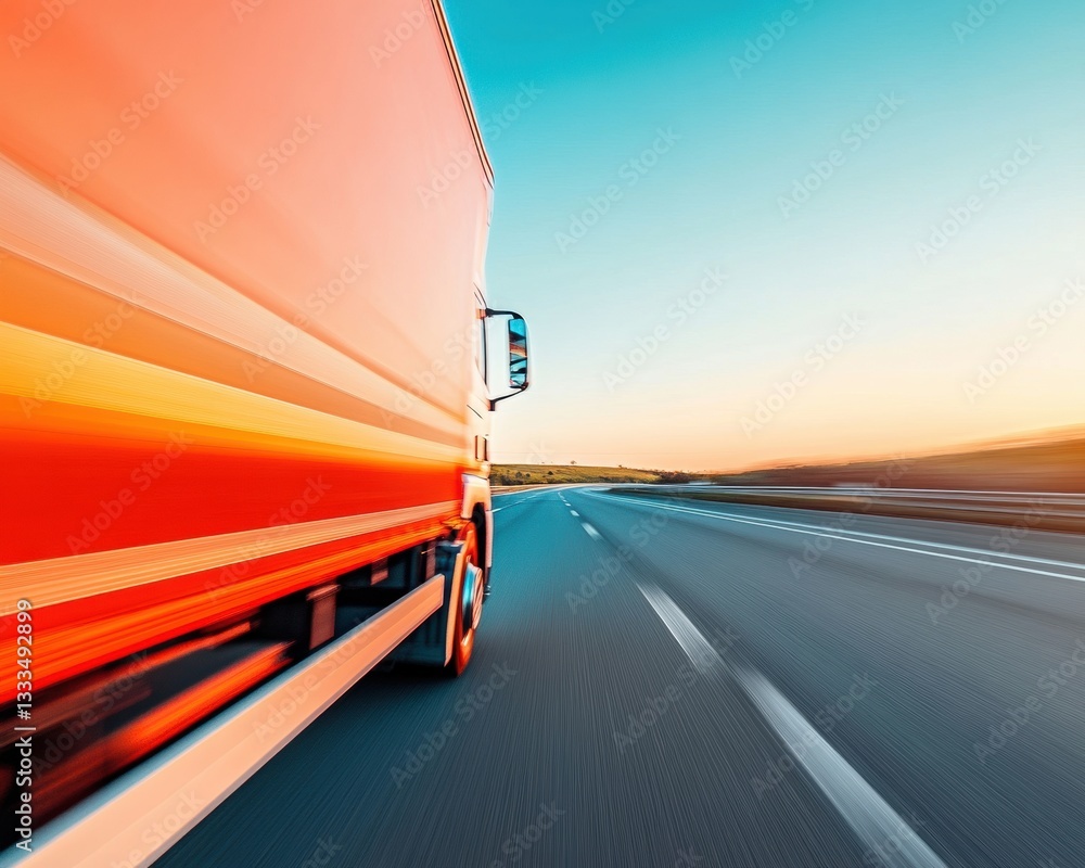 Aufkleber autonomous freight revolution high-speed semi-trailer visualizing next-gen transportation innovation