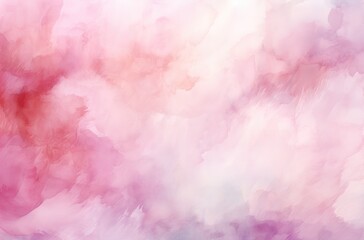 Fototapeta premium Watercolor background in soft pastel pink and purple tones with dreamy cloud textures, gentle gradient transitions, and delicate brush strokes creating ethereal atmosphere. High-resolution vector illu