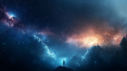 Obraz premium Breathtaking galaxy scenery perfect for digital backgrounds. 