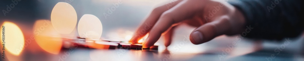 Leinwandbilder digital minimalism unveiled immersive screen interaction with soft bokeh lighting - cutting-edge pro