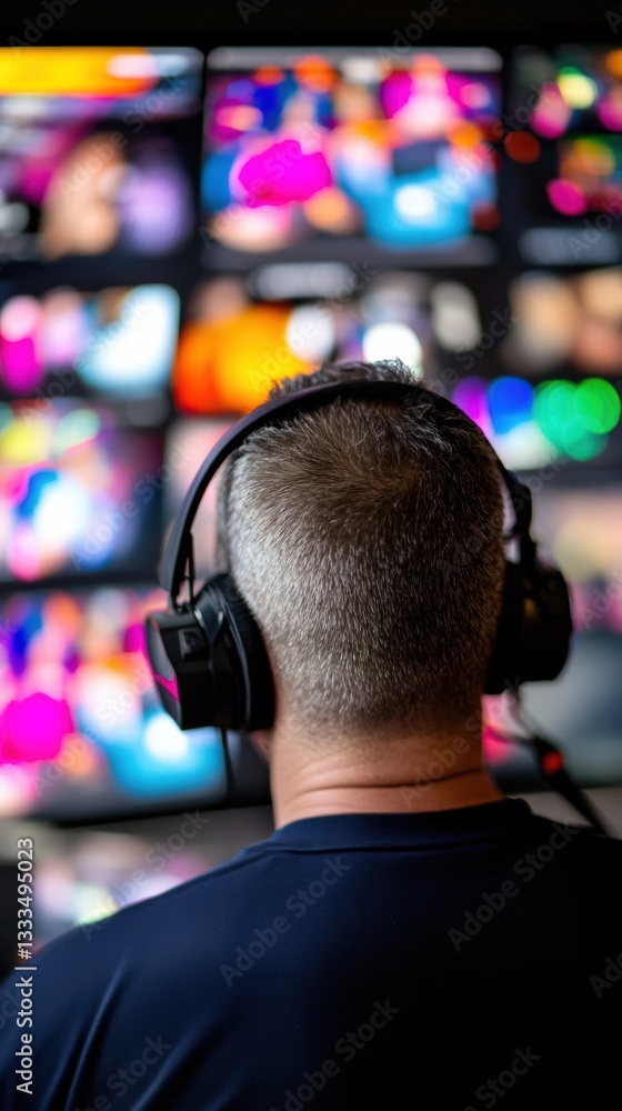 Poster Immersive Digital Broadcast Dynamics Next-Gen Esports Production Performance with High-Intensity Multiscreen Visual Monitoring and Professional Audio Coordination