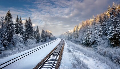 snowy railway in winter