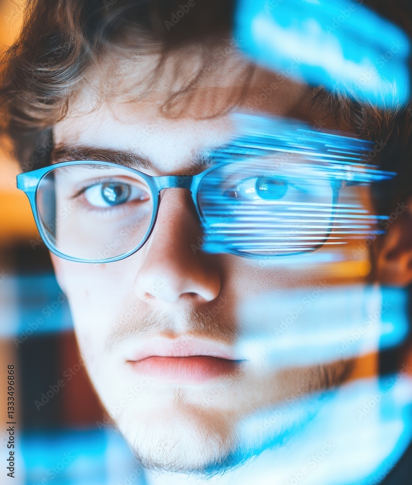 Poster immersive digital literacy gen z learner navigating holographic interfaces - future-ready education 