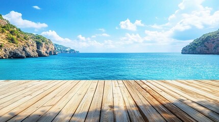 Fototapeta premium Scenic Yacht View from Deck Overlooking Sparkling Blue Ocean