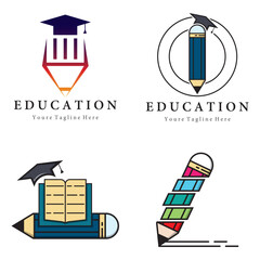 Education vector logo design