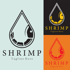 Stylized drop with shrimp illustration