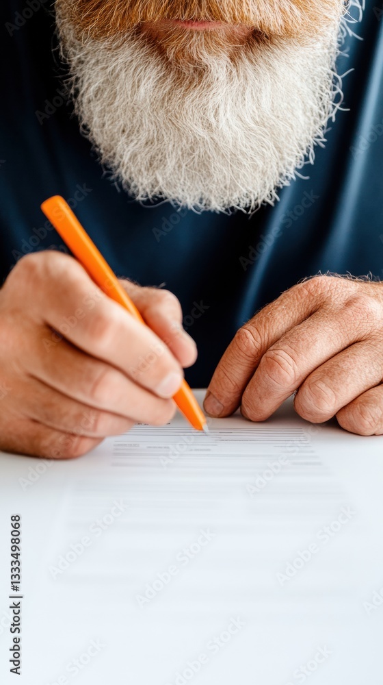 Aufkleber minimalist professional workflow authentic bureaucratic process with textural beard detail - emergin