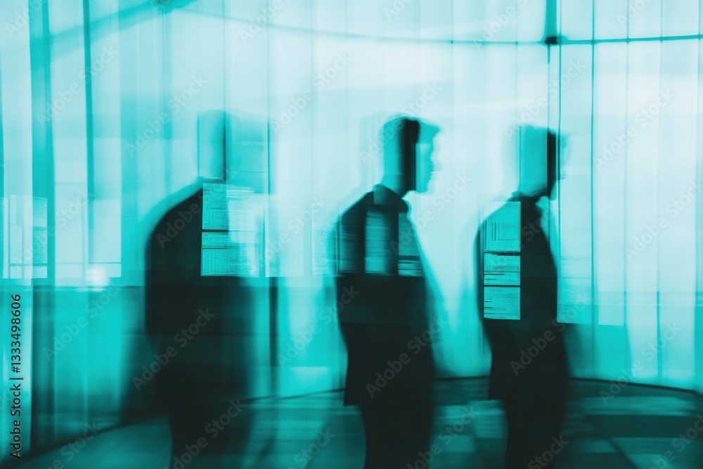 Aufkleber Immersive Data Visualization Next-Gen AI Analytics Blending Quantum Performance with Fluid Digital Workplace Dynamics - Transformative Business Intelligence