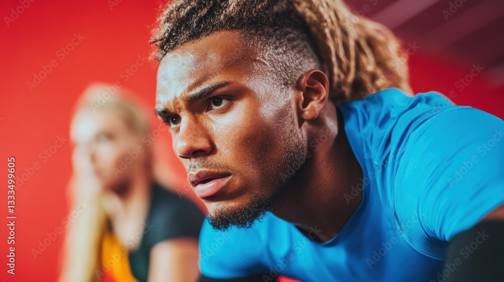 Poster dynamic performance enhancement millennial athletes intense focus in high-performance training - nex