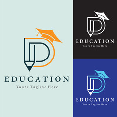 Letter D And Pencil Logo