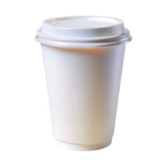 White to-go cup isolated on transparent background  
