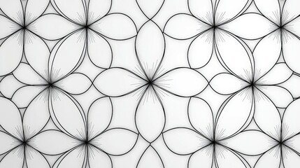 Fototapeta premium Elegant Black and White Floral Pattern Design for Modern Background and Textile Use