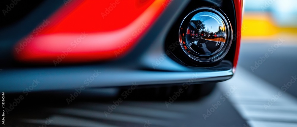 Leinwandbilder Cutting-Edge Automotive Safety AI-Powered Sensor Technology Reveals Intelligent Vehicle Design with Predictive Collision Avoidance Capabilities in Sleek Metallic Finish