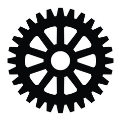 Obraz premium Gear wheels Silhouette, Vector, Icon, Logo, White Background.