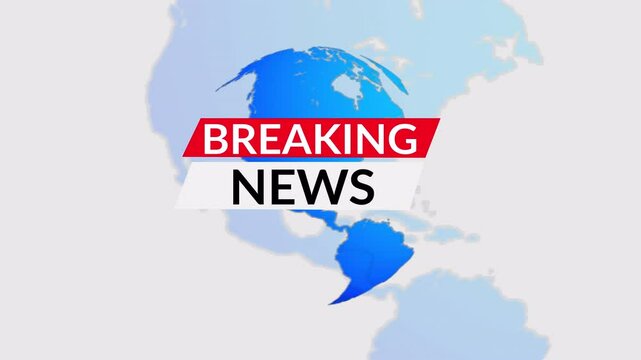 Breaking News intro with global earth template animation, breaking news bar for news channel,  world rotating breaking news with alpha channel.