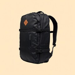 Naklejka premium Black Travel Backpack: Durable & Versatile Carry-On