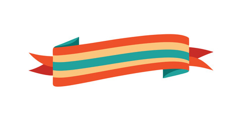 Vibrant Retro Ribbon Design for Graphic Design retro  t-shirt design. 