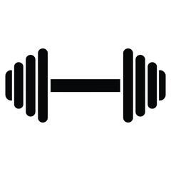 Obraz premium Dumbbell Silhouette, Vector, Icon, Logo, White Background.