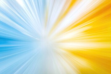 Obraz premium Abstract pastel gradient with light blue and yellow blurred bokeh effect, soft white sun rays for website headers, social media posts, creative branding projects.