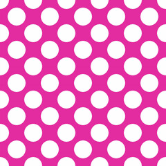 Pink and White Polka Dot Seamless Pattern