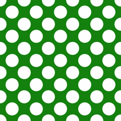 Dark Green and White Polka Dot Seamless Pattern