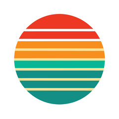 Retro Sunset Circle Graphic Design retro  t-shirt design. 