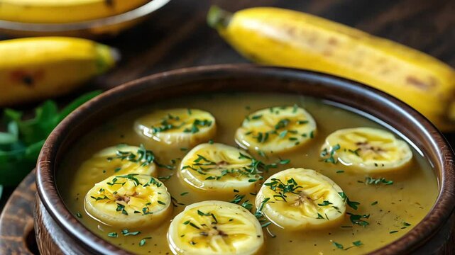 Banana kepok compote soup 