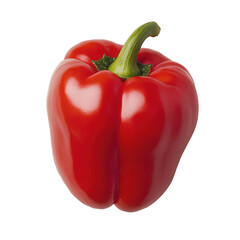 Red Bell Pepper's Freshness: A vibrant, fresh red bell pepper with its green stem against a clean backdrop, highlighting its natural beauty. 