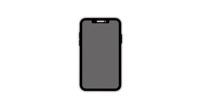 Animation of mobile phone icon Animation on white background.