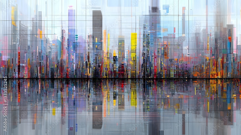 Aufkleber a captivating time lapse showcasing an system reconstructing a fragmented masterpiece from disparate