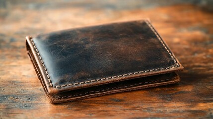 Distressed Leather Wallet, Handcrafted